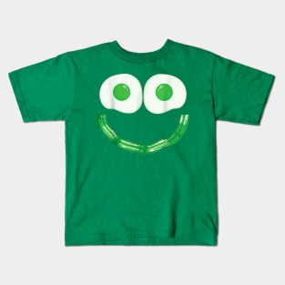 green eggs ham smile face brunch breakfast costume Kids T-Shirt